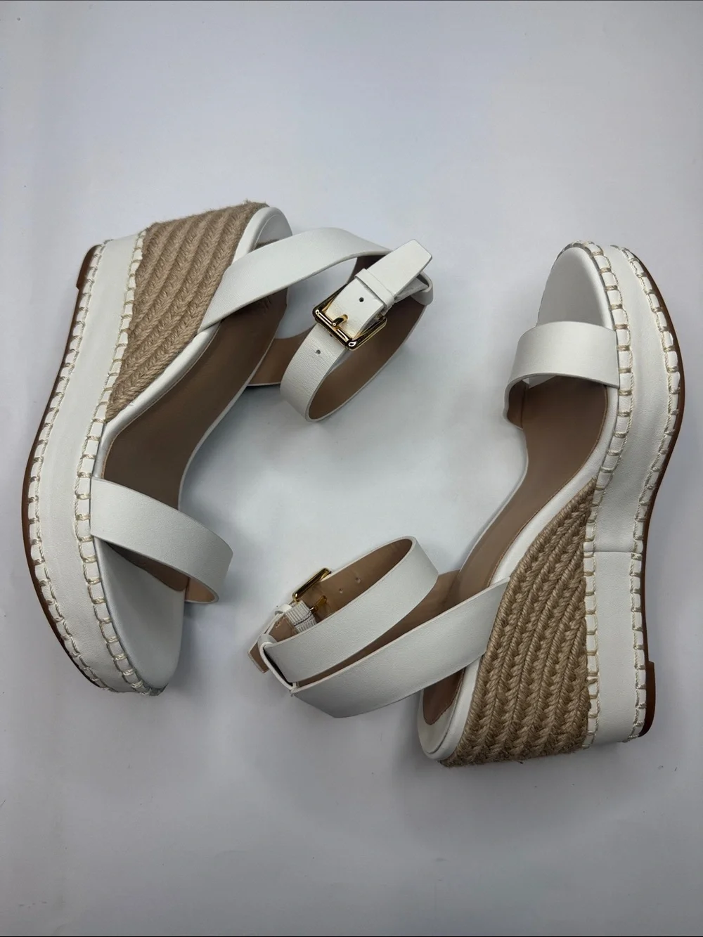 Lauren Ralph Lauren Hilarie Ankle-Strap Espadrille Platform Wedge Size 6.5B